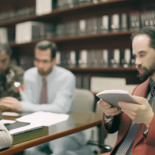 Maryland office setting with visible symbols of medical cannabis, disability accommodations, and confused employers studying a policy manual